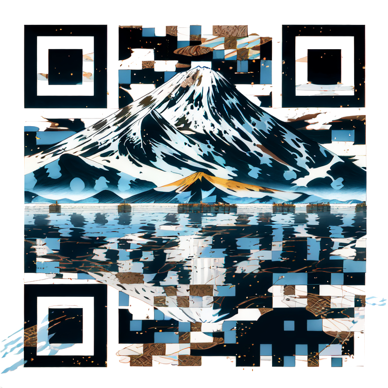 AI generated QR Code of Mount Fuji